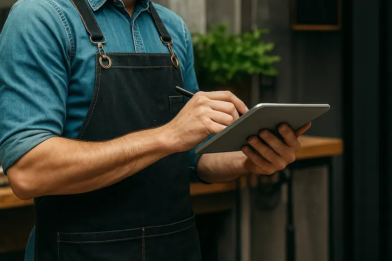 Professional barber using Carely booking software